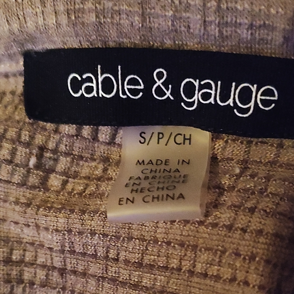 Cable & Gauge Taupe Button-Down Tie Front Summer Shirt - Picture 2 of 5